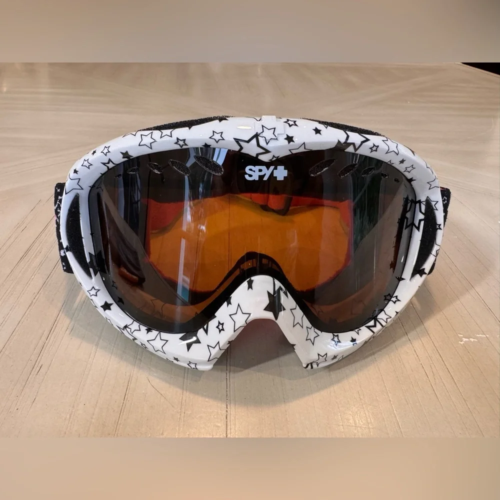 ❄️ Spy Targa Snow Goggles – White, Black & Pink Star Pattern ❄️  Youth Mini